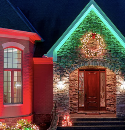 Permanent Christmas lights installation on residential home in Florida