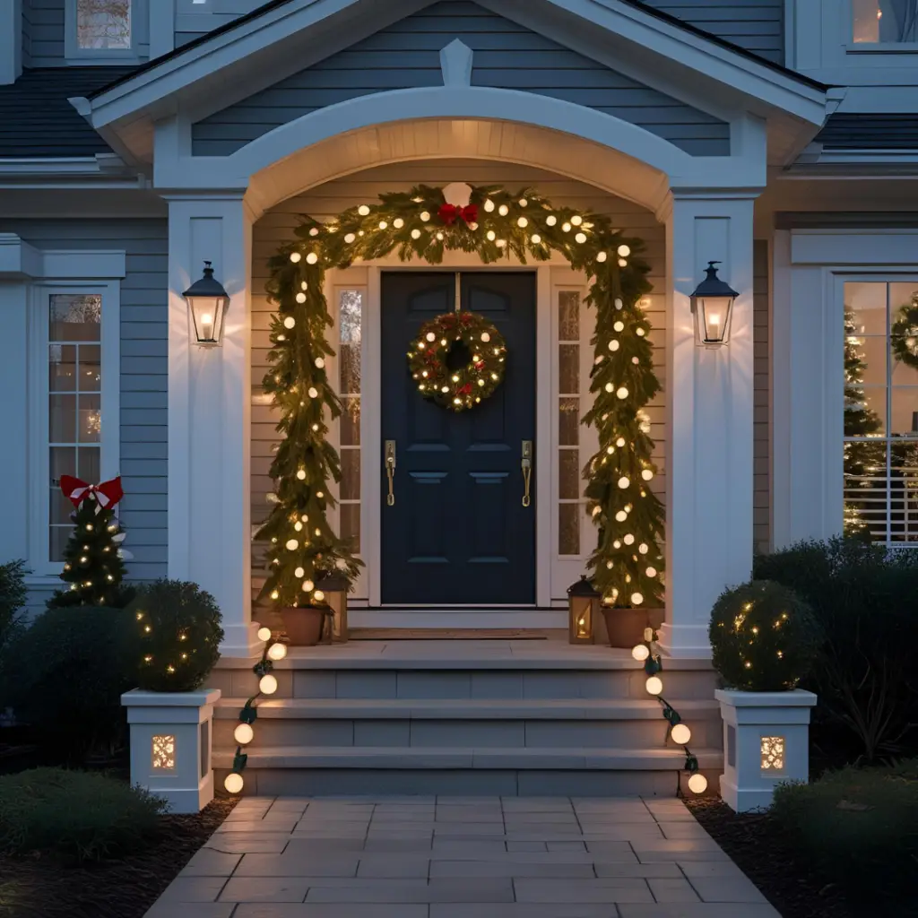 Christmas light installation in Panama City with warm white C9 bulbs decorating a house